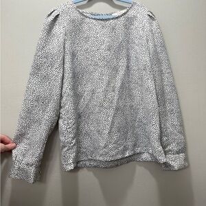 LOFT Black and White Dotted Top